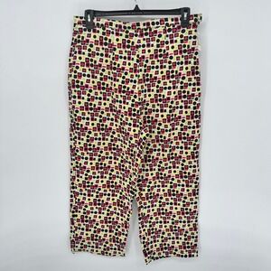Vintage‎ Working Girl Geometric Print Capri Pants Women's Size 16 Cotton Blend